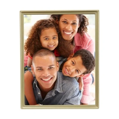Image of Lawrence Frames Antique Brass 8x10 Picture Frame Bead Border Design