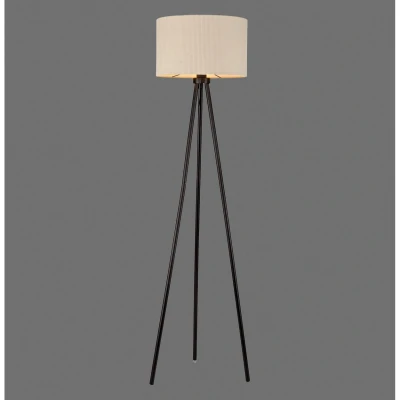 Image of JUST LIGHT. Green Duro floor lamp, textile, tripod, beige