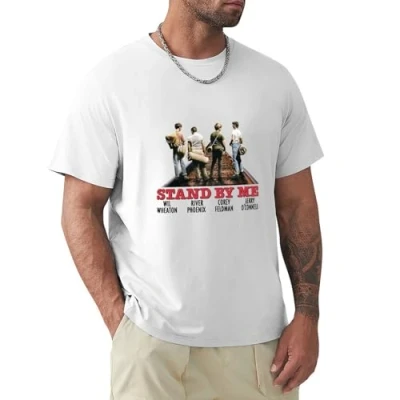 Image of Stand by Me T Shirt Comedy Movie Poster Retro Cool Top Tee White S