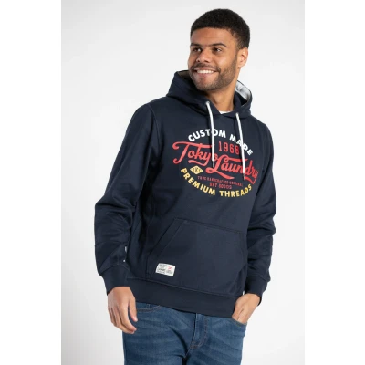 Image of Tokyo Laundry Men&#039;s Bluesy Motif Brushback Fleece Pullover Hooded Top