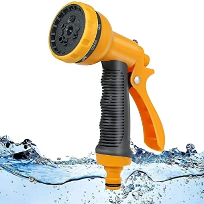 Image of Garden Hose Pipe Spray Gun,10 Adjustable Patterns Nozzle, High Pressure Anti Slip Water Gun for Plants &amp; Lawns Watering, Car Bike Washing and Pets Bathing