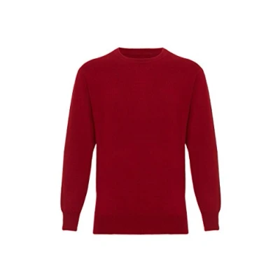 Image of Lona Scott Mens Cashmere Jumper, Crew Neck, Wine L