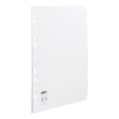 Image of Concord Subject Dividers 10 Part Multipunched Extra Wide 160gsm A4+ White Ref 77801 + Free finchley Refill Pen (6)