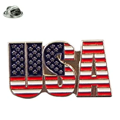 Image of USA American Stars &amp; Stripes Metal Enamel Lapel Pin Badge XJKB13 1