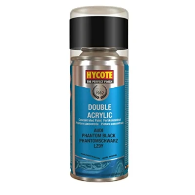 Image of Hycote Double Acrylic Aerosol Car Spray Paint, Audi Phantom Black, 150 ml