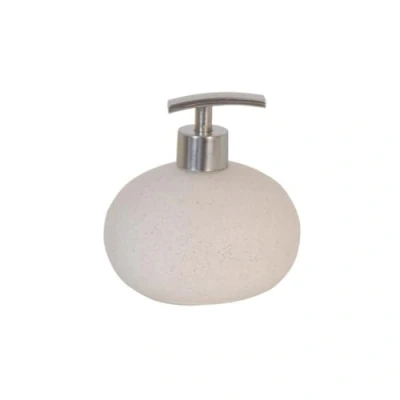 Image of MSV SOAP DISPENSER SAND CERAMIC STONE MANALI, Plastic, Beige