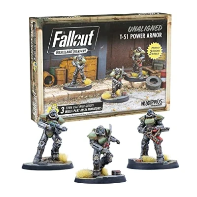 Image of Modiphius Entertainment Fallout Wasteland Warfare Unaligned T51 Power Armour Miniatures Set