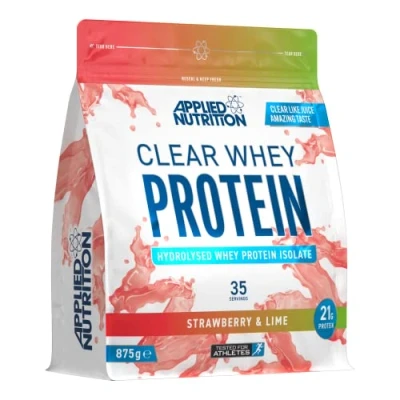 Image of Applied Nutrition Clear Whey Isolate Protein Isolate, Refreshing High Powder, Fruit Juice Style Flavours (Strawberry &amp; Lime) (875g 35 Servings)