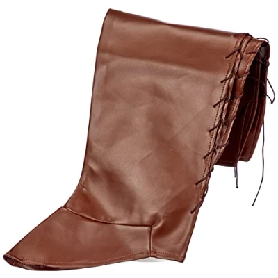 Image of Boland 81993 Walker Boot Warmers, Brown, Accessory for Pirate, Buccaneer, Musketeer or Medieval Costume, Fancy Dress Costumes