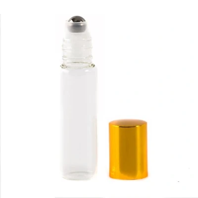 Image of Mystic Moments Roll On Clear Bottle with Shiny Gold Cap 15ml x 100