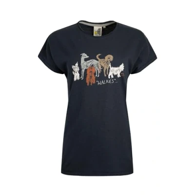 Image of Weird Fish Walkies Organic Cotton Slub T Shirt Navy Size 16