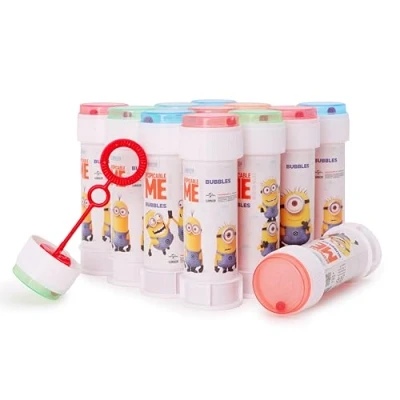 Image of Toyland® Pack of 12 Bubble Tubs With Wands, 60ml Solution &amp; Novelty Maze Lid Pocket Money Party Bag Toys (Minions)