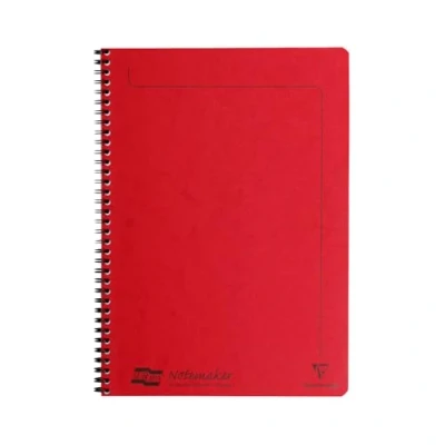 Image of Clairefontaine Ref 4868Z Europa Notemaker Sidebound Notebook (120 Pages) A4 Size, 90gsm Brushed Vellum Paper, Micro Perforated Sheets, Lined Rulings Red