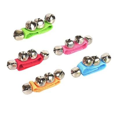 Image of BOBOZHONG Jingle Bell Wrist,5PCS Anklet Bells Wrist Ankle Band Bells,Musical Rhythm Musical Instrument for Kids Adult Baby Class Party(5 Colors)