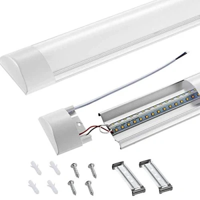 Image of 10x 5FT LED Batten Light Low Profile Wall Ceiling Surface Mounted Fitting, 50W Slim Aluminium Wide Tube Lighting for Home Shop Office Daylight White 6500K