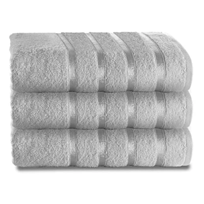 Image of GC GAVENO CAVAILIA Bath Sheet Towel Set of 2 Soft &amp; Super Absorbent Large 500 GSM Ringspun Cotton Towels Set, Silver