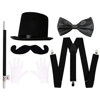Image of UNISEX MAGICIAN FANCY DRESS KIT ONE SIZE FITS MOST SIMPLE HALLOWEEN COSTUME ACCESSORY