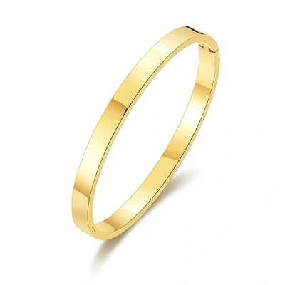 Image of Philip Jones Gold Plated Stainless Steel Polished Bangle (7 Inch)