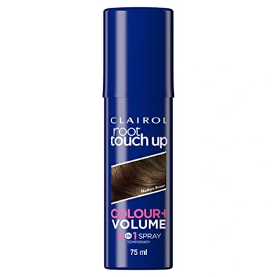 Image of Clairol Root Touch Up Spray, Temporary Grey Coverage &amp; Volume 2 in 1 Medium Brown, 75ML