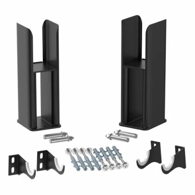 Image of DuraTherm® Floor Mounting Radiator Leg Kit Feet Freestanding Supports for Double Flat Panel Radiators, Matt Black