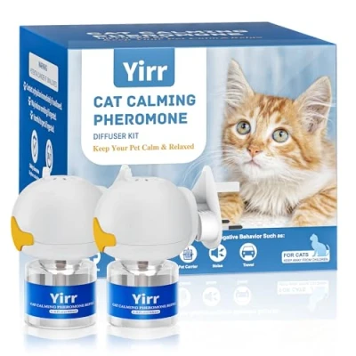 Image of Cat Calming Plug in, Relaxants &amp; Anxiety Relief for Cats, 4 in 1 Pheromones Diffuser Kit, Relaxing Pheromone Cats Stress Fighting Scratching, 2 Refills(48ml)