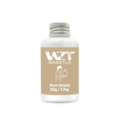 Image of WAN2TLK 50ml Air Dry Clay Glaze, Clear Glaze for Drying Clay, Varnish Pottery and Acrylic Paint, Waterproof Scratch Resistant, Design (Gloss Varnish)