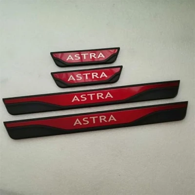 Image of 4Pcs Car Door Sill Protector Strips for Op el Vauxhall Astra 2010 2022, Stainless Steel Kick Plates Scuff Guard Threshold Styling Decoration Accessories