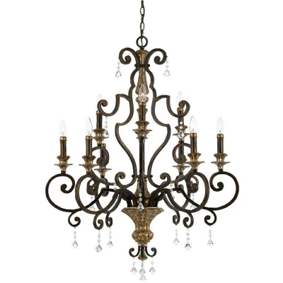Image of Marquette 9 Light Chandelier Antique Bronze Finish, E14