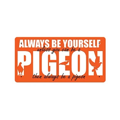 Image of McMug Pigeon Metal Sign, Decorative 200mm x 100mm