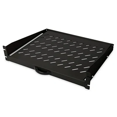 Image of DIGITUS Pull out shelf 19 inch 2U Front mounting Load capacity 30 kg For network cabinets &amp; server From 450 mm cabinet depth Black