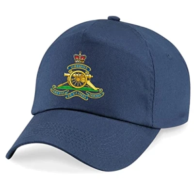 Image of Royal Artillery Insignia Embroidered Baseball Cap British Army Military Embroidery (Navy)