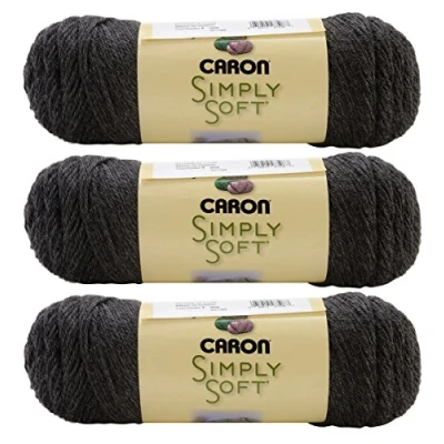Image of Bulk Buy: Caron Simply Soft Heather Yarn (3 Pack) Charcoal H9700H 9508