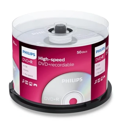 Image of Philips 50 pack dvd+r 16x speed blank discs