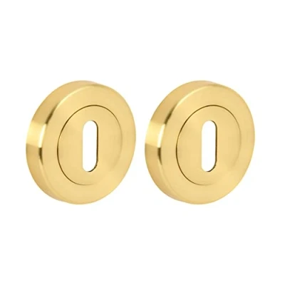 Image of HANDLEZONE® 2 Pack Keyhole Door Lock Escutcheon Covers Satin Brass