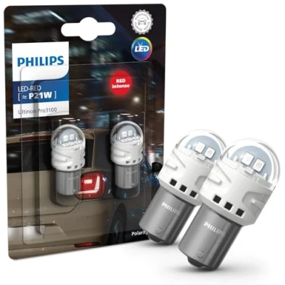 Image of PHILIPS Ultinon Pro3100 LED car signalling bulb (P21W red)