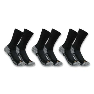 Image of Carhartt Men&#039;s Force Midweight Crew Sock 3 Pairs, Black, L