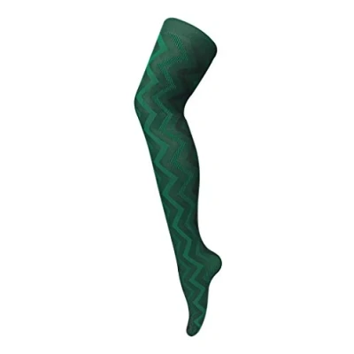Image of Sock Snob Ladies Thick Coloured 80 Denier Opaque Patterned Winter Fashion Tights (18 24 UK 48&quot;/54&quot; (XL), Weave Green)
