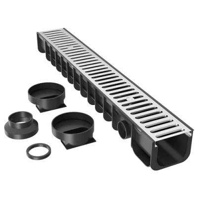Image of Drainage Storm Ground Channel 1m 1.5t Heelguard Galvanised Rain Waste Sewage Water Drain
