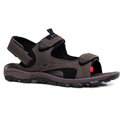 Image of DUNLOP New Men&#039;s Sports Beach Trekking Walking Hiking Hook &amp; Loop Summer Sandals Sizes 7 12 (Brown .Black., Numeric_12)
