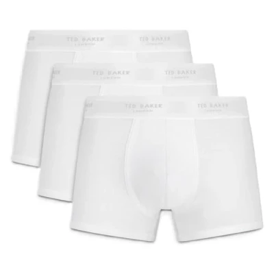 Image of Ted Baker Mens Trunks, Cotton, 3 Pack, (TBB02), White, L