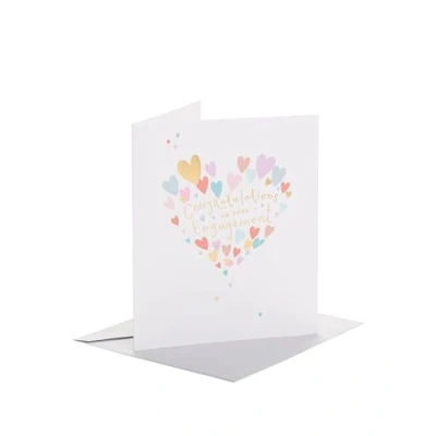 Image of UK Greetings Engagement Card for Him/Her/Friend Mini Hearts Design