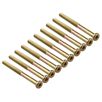 Image of HALJIA 10 Pcs M8 x 100mm Screws Bolts Threaded Hexagon Socket Head Cap