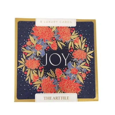 Image of The Art File 8 Pack Christmas Cards Sakura Wreath Lux Box LBX108