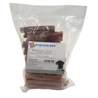 Image of Express Pet Supplies 50x12cm Thick Bulls Pizzles Dog Treat Chew…