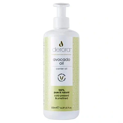 Image of Derora Avocado Oil Nourishes Skin, Hair &amp; Nails 100% Pure Cold Pressed Unrefined Antioxidant Vitamin A, B, D E Rich For All Skin Types Vegan Cruelty Free (500ml)