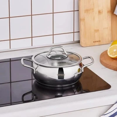 Image of Karaca Emirgan Stainless Steel Stockpot with Lid, 18cm, Silver