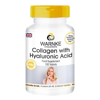 Image of Collagen 750 mg 180 Tablets with hyaluronic Acid + Vitamin C for Skin and Joints Warnke Vitalstoffe German Pharmacy Quality
