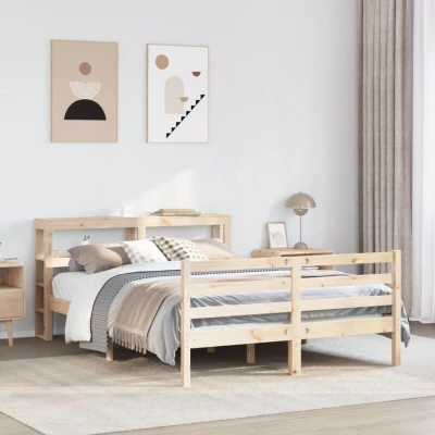 Image of vidaXL Bed Frame without Mattress 140x200 cm Solid Wood Pine