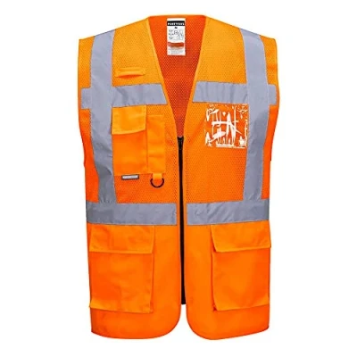 Image of Portwest Madrid Executive Mesh Vest, Size: L, Colour: Orange, C496ORRL