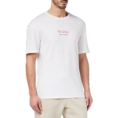 Image of JACK &amp; JONES Men&#039;s Jcoono Tee Ss Crew Neck T Shirt, White/fit: Relaxed, XL